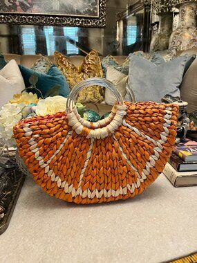 Kate Spade "Orange Slice With a Twist" woven tote